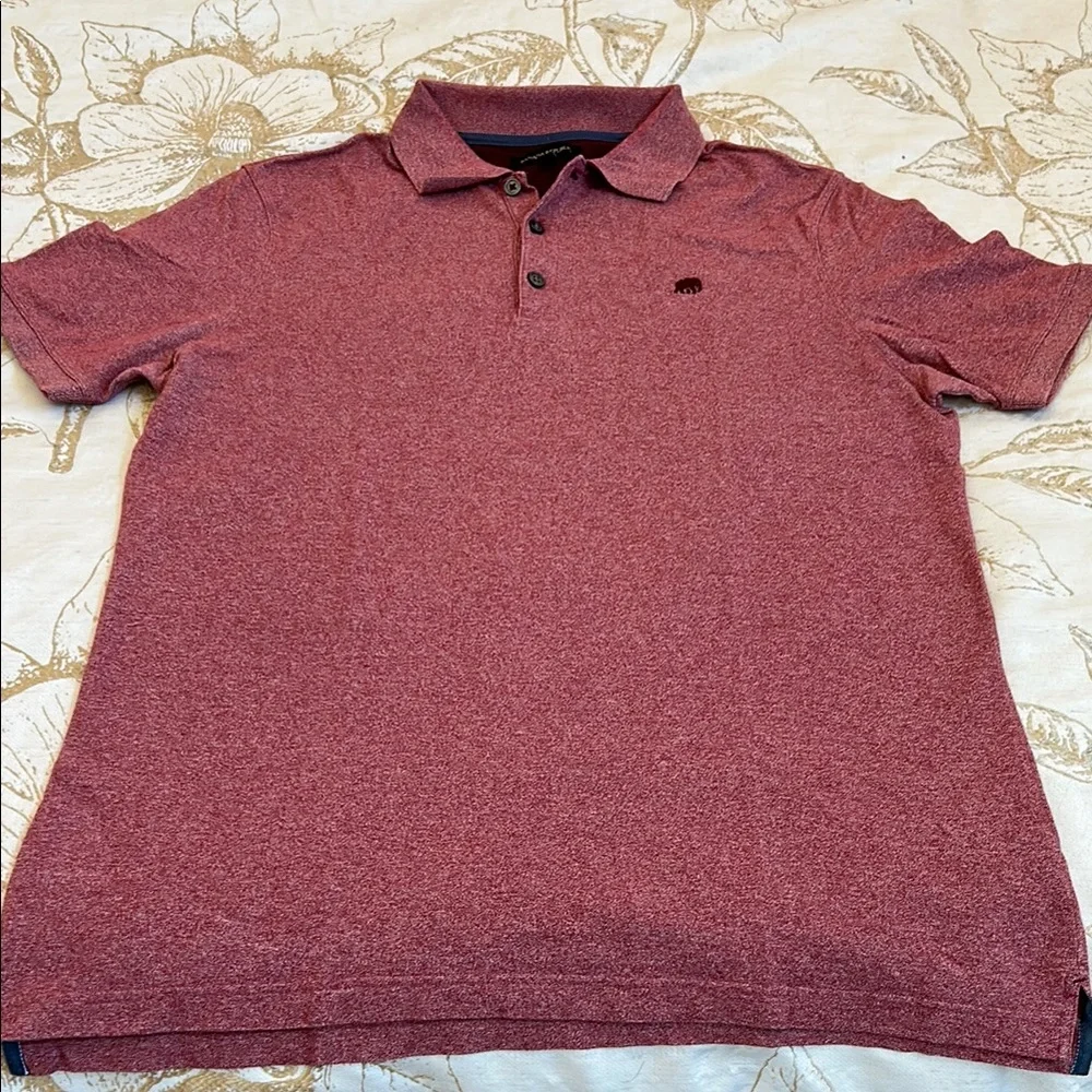 Banana Republic Men’s Polo Shirt Size Large Red Heathered Elephant Logo Large